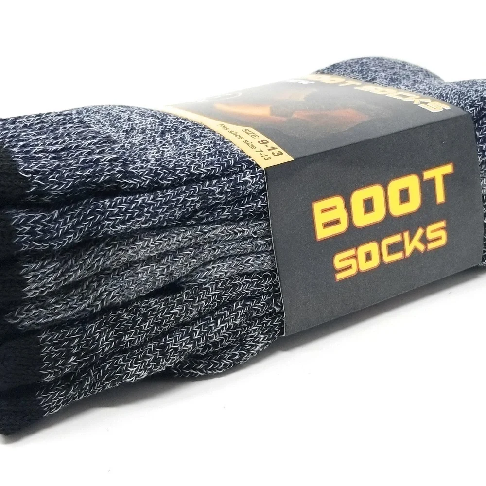 Men Thermal Boot Socks Thick Warm Winter Socks, Size 9-13,  6 PAIRS, NEW - Picture 4 of 6